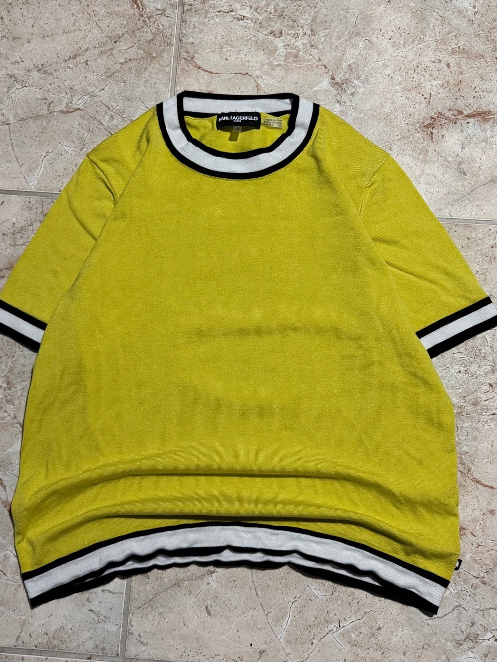 Karl Lagerfeld Yellow Knit Tee